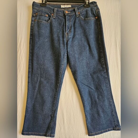 Levi's 515 Jeans Women 10 (31x22) Capris Classic Straight Mid Rise Pockets Blue - Picture 1 of 11